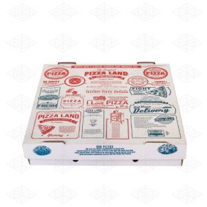 جعبه پیتزا دوتکه مقوایی - از رو برو