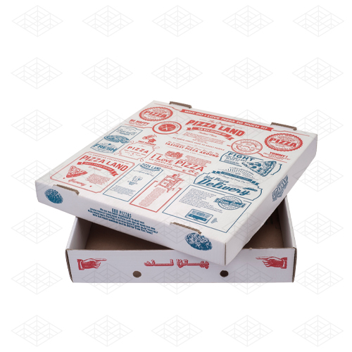جعبه پیتزا دوتکه مقوایی - در باز