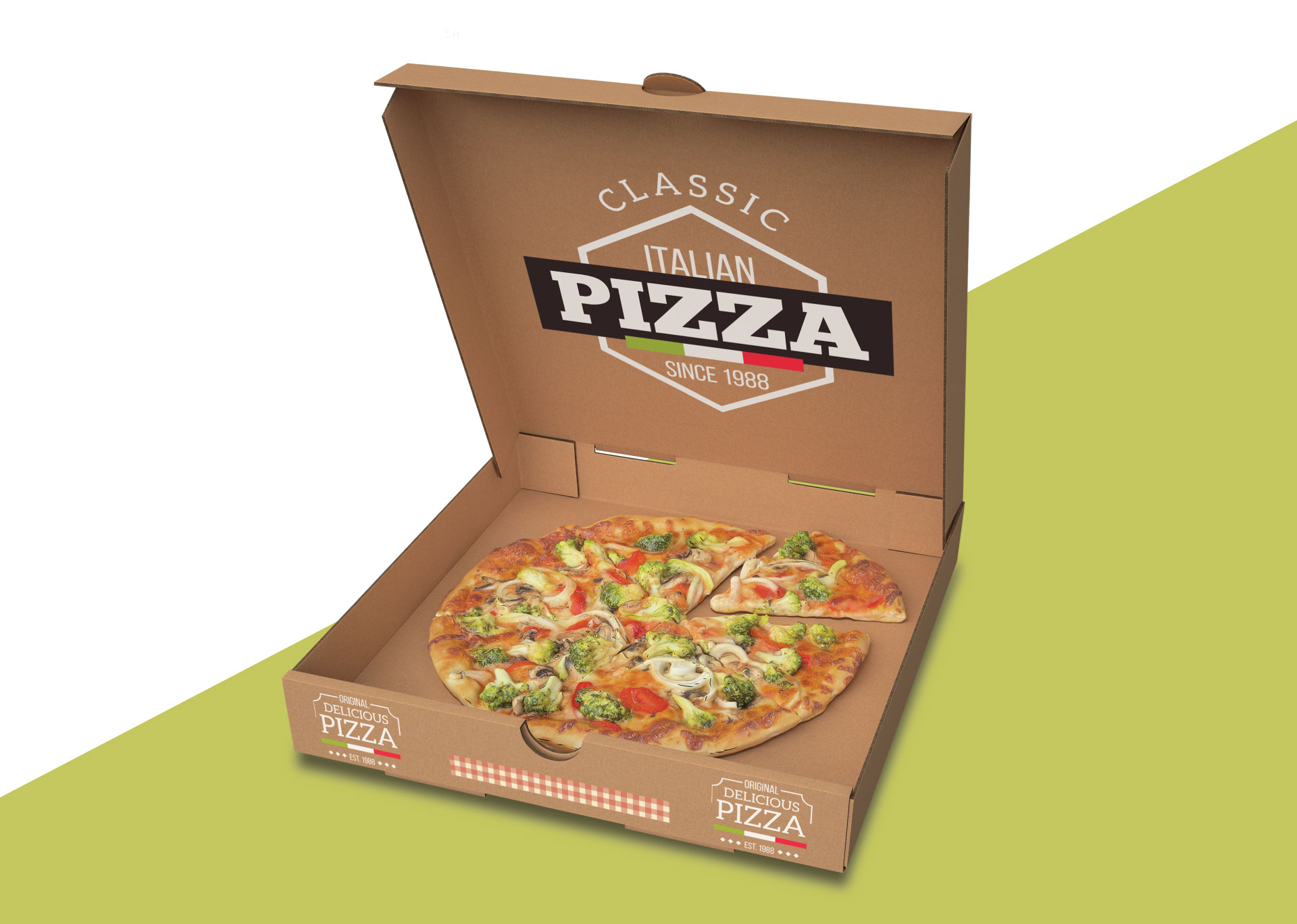 بسته بندی پیتزا (جعبه پیتزا، پاکت پیتزا، سینگل زیر پیتزا، سینی پیتزا)