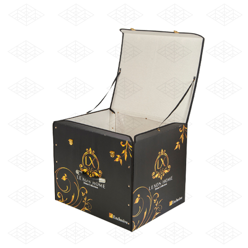 جعبه لمینتی کالای خواب در باز مشکی و طلایی