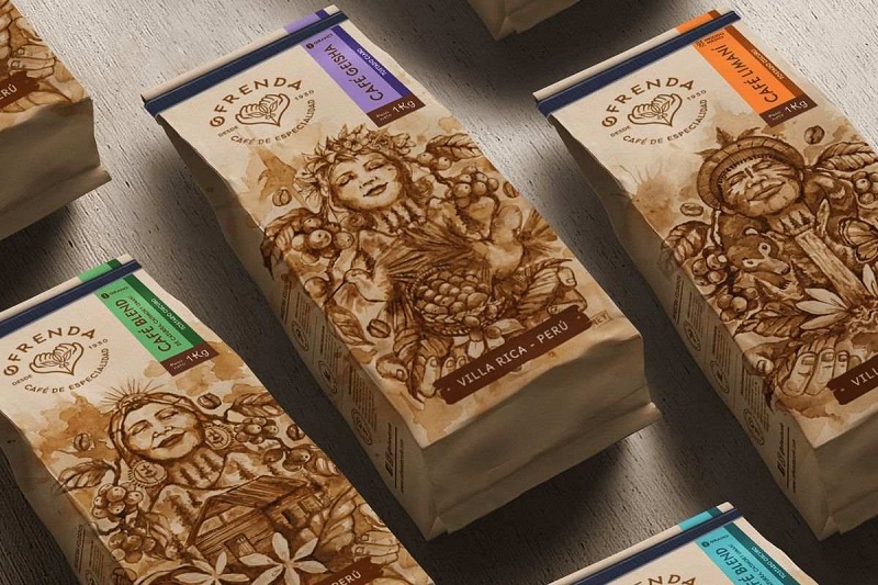 برخی بسته ‌بندی‌ها از طرح‌ها و المان‌های مرتبط با فرآیند قهوه‌سازی سنتی الهام می‌گیرند