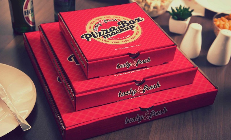 اندازه های مختلف جعبه برای اندازه های مختلف پیتزا